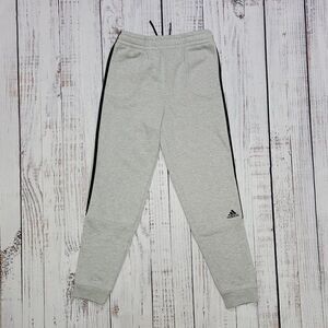 Adidas Grey with Black Stripes Casual Athleisure Cuffed Jogger Sweatpants